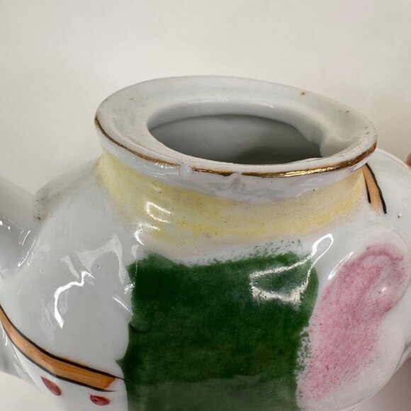Vintage Elephant Porcelain Teapot Set Of 3 - Picture 13 of 13